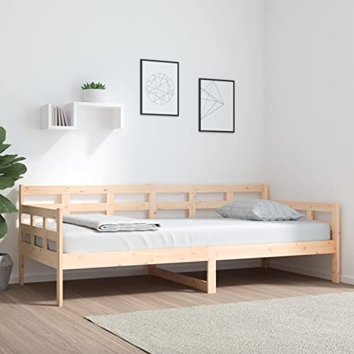 Tidyard Lit de Jour sans Matelas Bois de pin Massif 90x200 cm, Cadre de Lit à Plateforme, Lit Banquette Canapé-lit, Convertible Lit de Repos pour Chambre, Salon Style D