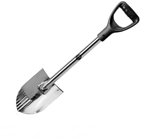EMPOTEC Pala in Acciaio Black Ada Multiuso, Acciaio Inossidabile, 69 cm, con Lama Scarificatore, Ideale per Metal Detector, Camping, Giardino e Neve