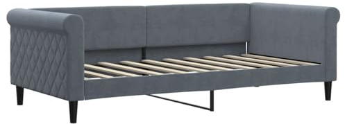 ATOMSTACK MAKER Sofá-Cama 2 sv 1 dagsäng, Gris Oscuro 90 x 190 cm, Estructura de Metal y Madera Maciza, Tapizado en TER ciopelo Suave, perfekt för att kombinera Dormitorio o Salón, sin Colchón
