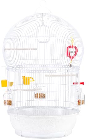 Ferplast Cage à Oiseaux BALI Cage pour Oiseaux, Canaris, Pinsons, Perruches Ondulées, Inséparables, en Métal, Accessoires inclus Mangeoires rotatives Perchoirs, 43,5 x 43,5 x h 68,5 cm.