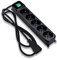 Tecnoware Power Systems - Steckdosenleiste mit Sicherheitsschutz, 5 um 45° geneigte Steckdosen, Leuchtschalter, Kindersicherung, IEC C14 Stecker, Schwarz, 5 Schuko/Italien Steckdosen, Kunststoff