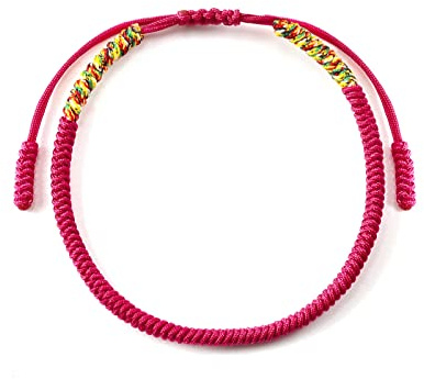 QianSiLi Lycka till gåvor tibetanskt vävt band armband justerbart rep berlock personligt armband för kvinnor män alla hjärtans dag gåvor till henne, Medium, Nylon, Ingen ädelsten
