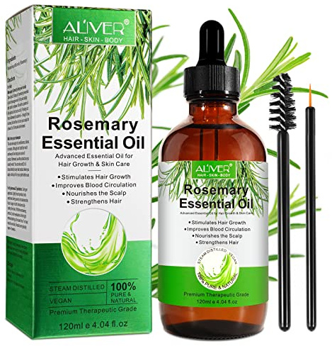 Vinimay Rosemary Oil for Hair Growth & Skin Care 120 ML, Hair Loss and Hair Regrowth Treatment, Stimulates Hair Growth, Improves Blood Circulation for Men and Women 4.04 Oz,Pack of 1