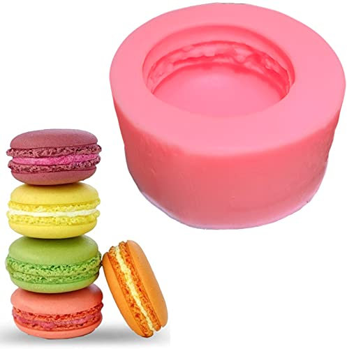 3D Macaron Silicone Mold Handmade for Fondant Cake Hamburger Baking Molds Muffin Chocolate Cookie Making Tools, Candle Soap Mould, Cupcake Cakes Candles Wax Melt Moulds, DIY Christmas Bakeware