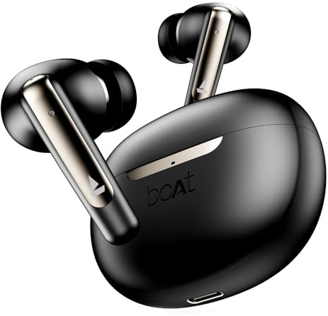 boAt Airdopes 141 ANC(~32dB), 50ms Low Latency, 4Mics ENx,42Hrs Battery, Fast Charge,IPX5, v5.3 Bluetooth TWS in Ear Earbuds Wireless Earphones with mic (Gunmetal Black)
