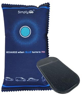 Simply Auto DEH005 Reusable Car Dehumidifier with Anti-Slip Mat- Quick Drying suitable for Microwaving, Strong Absorption up to 40% of Weight in moisture, Eco-Friendly Granules, Unlimited Cycles (1kg)