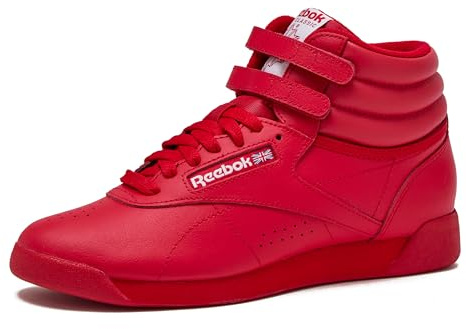 Reebok Women's Freestyle Hi High Top Sneakers, Black Or White Basketball and Tennis Shoes, Vector Red/Vector Red/Footwear White, 5.5 UK