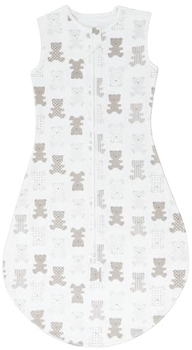 TOGOU2S Baby Sleeping Bag 18 to 36 Months, 0.5 Tog Sleeping Bag Baby with Adjustable Length 85-100cm, Soft Cotton Breathable Toddler Sleeping Bag, Bear Print