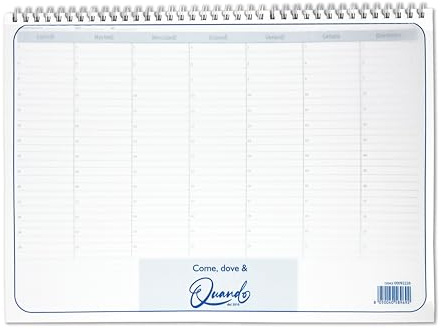 Planner Settimanale da Tavolo SPIRALATO QUANDO Perpetuo senza date in Carta - Planning Settimanale da Scrivania, misura A4 e A3 (A3 34cmx49cm)