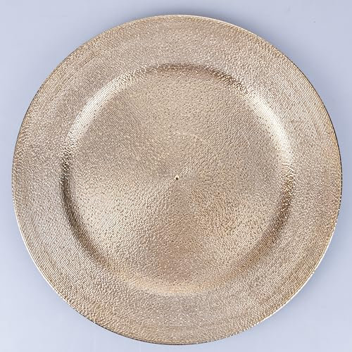 Villa d'Este Home Tivoli Juego de 6 bajoplatos Ø 33 cm, decoración circular, Gold