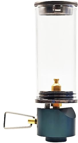Gaslykta, fantastisk ljusstake-gaslykta med värmebeständigt glas, ga med justerbart ventil, gasljus för camping och vandring, gaslykta för camping