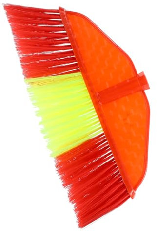 WESIEVYA Plastic Broom Head for Indoor Outdoor Use Stiff Broom for Carpet Cleaning Pet Hair Removal Foldable Easy Maintenance