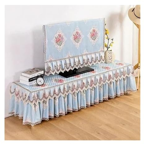 RVIFY TV cubierta 1pcs Simple Fabric Rectangular TV Cabinet Cover Hanging LCD TV Cover Household TV Curved Dust Cover Cloth TV Covers Outdoor(Color01,153xH90cm TV)
