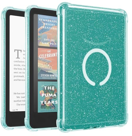 iDLEHANDS Magnetiskt klart fodral för 7 tum Kindle Paperwhite 12:e generationen 2024 och Kindle Colorsoft – med airbag kompatibel med iPhone MagSafe, för Samsung/Belkin/Anker trådlösa laddningsdynor
