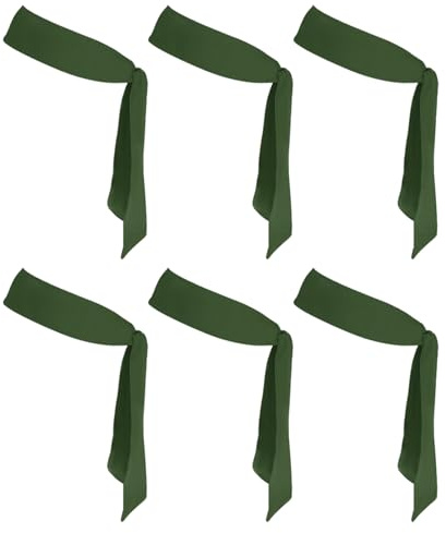 PATIKIL Lot de 6 Bandeaux élastiques de karaté Ninja réglables, Anti-Transpiration, pour Hommes et Femmes, Course à Pied, Tennis, Yoga, Vert foncé