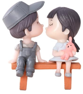 JSGHGDF Spielzeugfigur Miniaturpaar Statue Skulptur Playhouse Aquarium Fairy Garden Accessoire Sukkulente Pflanzendekor Kuchen