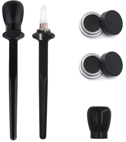 4 Stück Eyeliner Schablone.Silikon Eyeliner Hilfe Schablonen,Augen Makeup Werkzeug Wiederverwendbarer,mit 2 Flaschen Schwarzem Eyeliner für Frauen und Mädchen