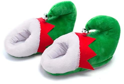 Generisch Acogedoras zapatillas de mujer como zuecos festivos con diseño de tapa suave para una comodidad óptima en invierno, verde, Talla única