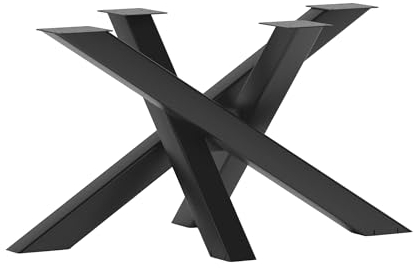 CM Furniture Couchtisch Füße Schwarz Tischbeine Tischgestell Metall 43cm Hoch Kaffeetisch Wohnzimmer Flur Büro Solid Konstruktion Massive Holzplatte Glasplatte Unique Überrasch Gäste DIY Projekt