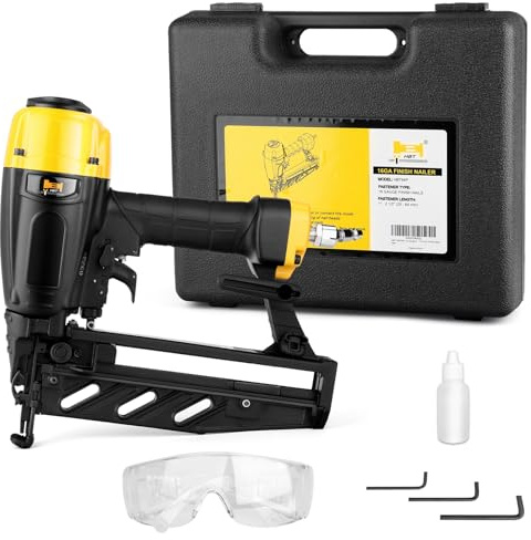 HBT HBT64P 16 Gauge Finish Nailer with Magnesium Housing, Straight Finish Nail Gun with Carrying Case, for 1-Inch up to 2-1/2-Inch Finish Nails