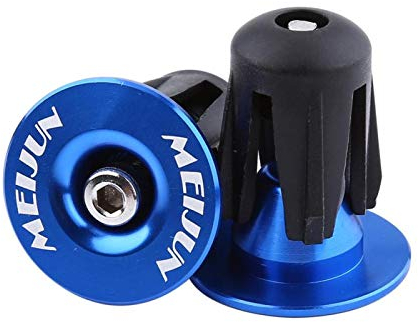Alomejor 2 Stück Fahrrad Lenker Endstopfen Bunte Aluminiumlegierung Bike Bar Grip Plug Fahrradlenker Endkappen für Mountainbike Rennrad(Blau)