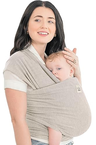 KeaBabies Babytrage Ab Geburt - Atmungsaktive Babytragetücher, Babytrage Neugeborene Ab Geburt, Babytuch Tragetuch Baby Neugeborene, Kleinkind Handfreie Baby Carrier (Stone Gray)