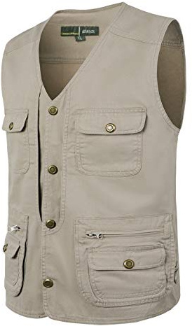 Oralidera Gilet de Pêche Homme Veste Sans Manches Multi-Poches Gilet de Sport Photographie Veste de Voyage Gilets pour Chasse
