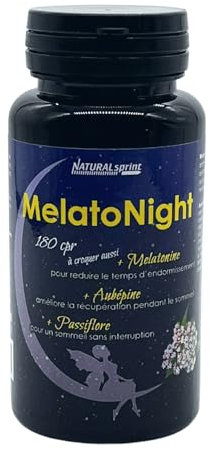 Melatonina Per Dormire MADE IN ITALY, Melatonina Pura, Passiflora (Passion Fruit), Biancospino, 180 Compresse Masticabili Gusto Stevia. Efficacia super, Senza Valeriana
