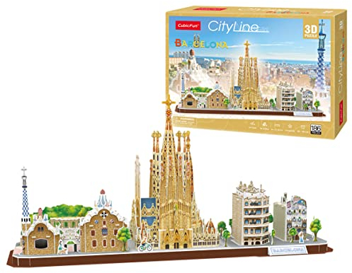 Puzzle 3D - Barcelona Cityline | 3D Puzzle Adults And Puzzle 3D Children +8 Years | Model Kits for Building Kids 3D Puzzle | Models for Building Adults | 3D Puzzles