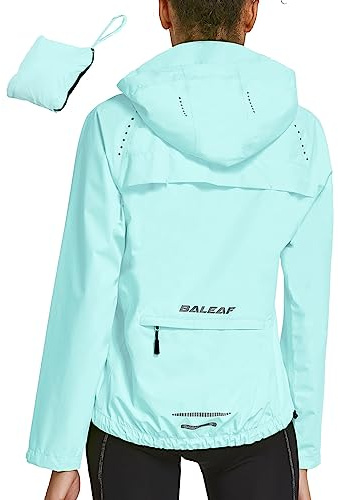baleaf Packable Rain Jacket Women Waterproof Lightweight Jackets Hooded, 1-spring Green, S