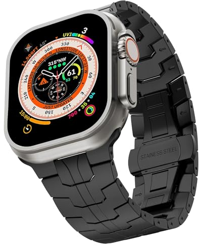 Edelstahl Armband Kompatibel mit Apple Watch Ultra 2/Ultra 49mm 45mm 46mm 44mm 42mm, Metall Ersatzband Armbänder Edelstahl Armband für iWatch Ultra 2/Ultra Series 10 9 8 7 SE Series 6 5 4 3 2 1