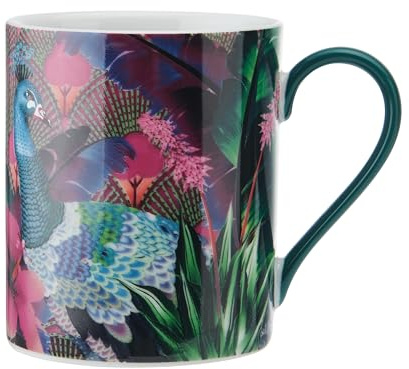 MIKASA x Sarah Arnett Porcelain Mug, 350ml, Peacock Print
