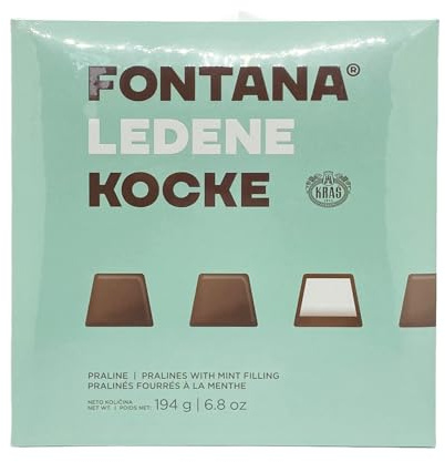 Caja de regalo de Chocolates de Cumpleaños Fontana con Relleno de Menta Fresca | Delicia de Chocolate Oscuro en Diversos Tamaños de Paquete (194g, 49g, 146g, 730g) (194 G, 12 PCS)