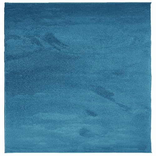 vidaXL Teppich, Wohnzimmerteppich Kurzflor Modern, Bodenteppich Flauschig Weich, Pflegeleicht Teppich für Wohnzimmer Schlafzimmer, Türkis 120x120cm