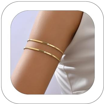 Hebterrka Minimalistischer Armreif Schichtarmband Oberarmreif Offenes Armband Eleganter Manschettenarmreif Runder Armreif Stapelbarer Geometrischer Schmuck
