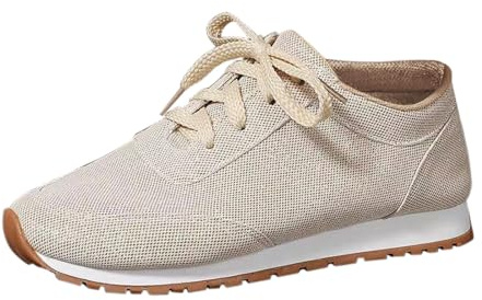 Generico Scarpa Ginnastica Women Sneakers Bianche Women Scarpe da in Stoffa Tinta Unita Primavera e Autunno Inverno Scarpe Sportive da Casual con Bocca Superficiale Scarpa Running Women (White, 37)