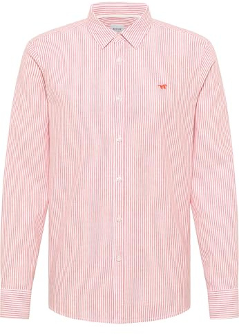 MUSTANG Chemise Style Rawlins pour Homme avec col boutonné, Red Fine Stripe 12735, L