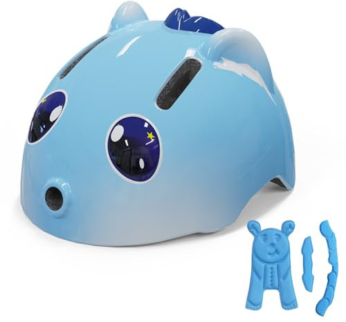 Shinmax Fahrradhelm Kinder - 3D Cartoon Skaterhelm Jungen Mädchen 3-6-8-10 Jahre Kinderfahrradhelm für Laufrad Skateboard Scooter Roller Verstellbaree Größe (Blau)