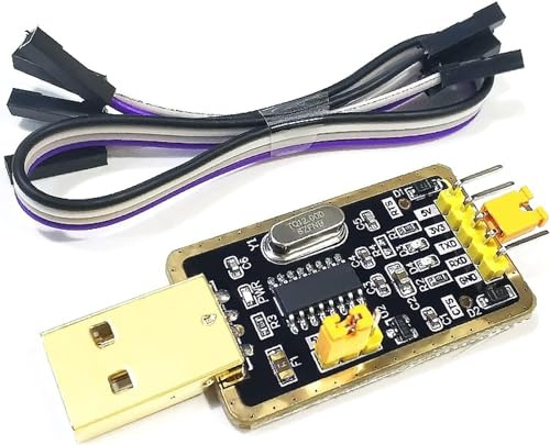 AYMBH UART-TTL Adaptateur USB avec convertisseur CH340G pour logique 3,3 V/5 V, câble de démarrage, protection contre les surtensions, plug-and-play, compatible Arduino USB vers module série RS232 TTL
