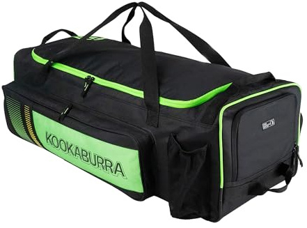 Kookaburra Pro 3500 Wheelie cricketväska - svart/neongrön