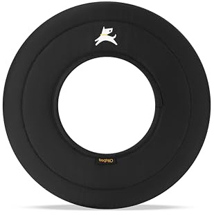 OllyDog Super Flyer, Floating Dog Disc for Water Play – Soft Durable Dog Fetch Toy, Eco-Friendly Recycled Material, Gentle on Teeth, Lightweight Flying Disc for Medium, Large Dogs (Raven, 11)