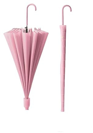Parapluie de voyage automatique avec manche télescopique en plastique anti-goutte imperméable, housse transparente, poignée en similicuir en forme de J, 16 baleines, coupe-vent, solide, imperméable
