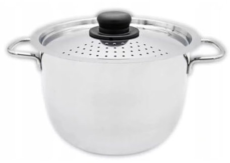 MIKONI Nudeltopf mit Sieb Edelstahl 3 L Kochtopf mit Abtropffunktion im Deckel, Spargeltopf (3 l)