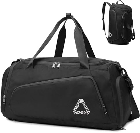 Suweir Borsa sportiva da donna, 45 l, con scomparto per scarpe, scomparto bagnato, impermeabile, Weekender Travel Gym Duffle Bag con zaino, borsa da nuoto, borsa da sauna, borsa da allenamento per