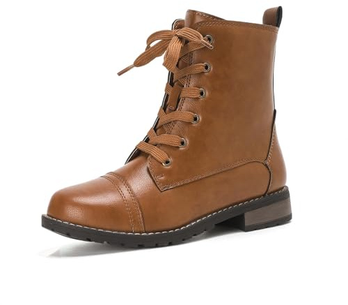 Putu Botas Mujer Botines de Tobillo con Cremallera y Cordones Botas de Moda para Mujer Antideslizantes para Uso Diario y Urbano 37
