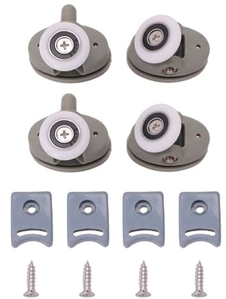 Honseadek Set completo di 4 rulli per porta della doccia, con struttura resistente per prestazioni di lunga durata e facile installazione