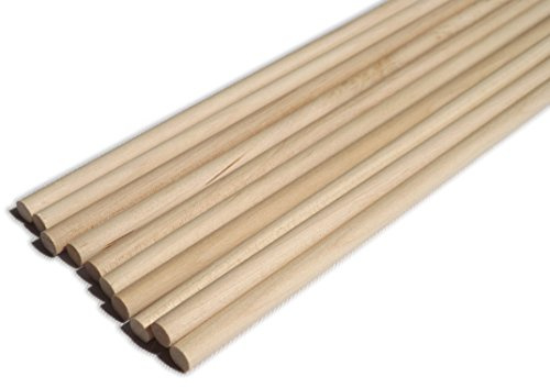 50 Pack of 10mm Hardwood Wooden Dowels - 60cm Long
