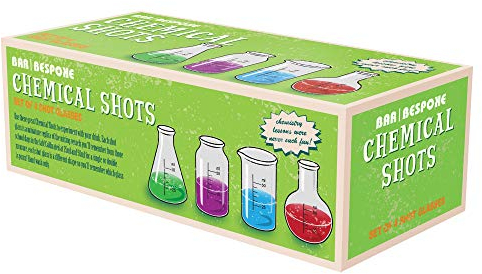 Bar Bespoke Juego de 4 vasos de chupito químico, 50 ml