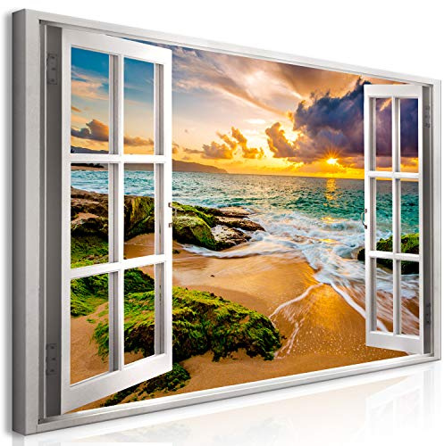 murando Quadro Mega XXXL Finestra 160x80 cm Straordinario Stampa su Tela per un Facile Montaggio Fai Da Te Grande - Quadri Moderni Grandi Dimensioni - Immagini DIY Decorazione da parete