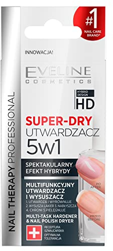 Eveline Cosmetics Super-dry 5-en-1 Durcisseur et Sécheur Multifonctionnel, Filtre UV, Huile d'Amande Douce